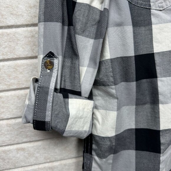 Carhartt Men’s Black Gray Buffalo Plaid Long Sleeve Button-Up Shirt M - Picture 3 of 12